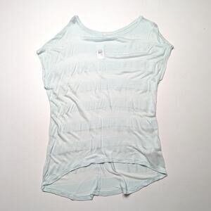 Gap Shirt Women's Size M Teal Blue Semi Sheer Short Sleeve